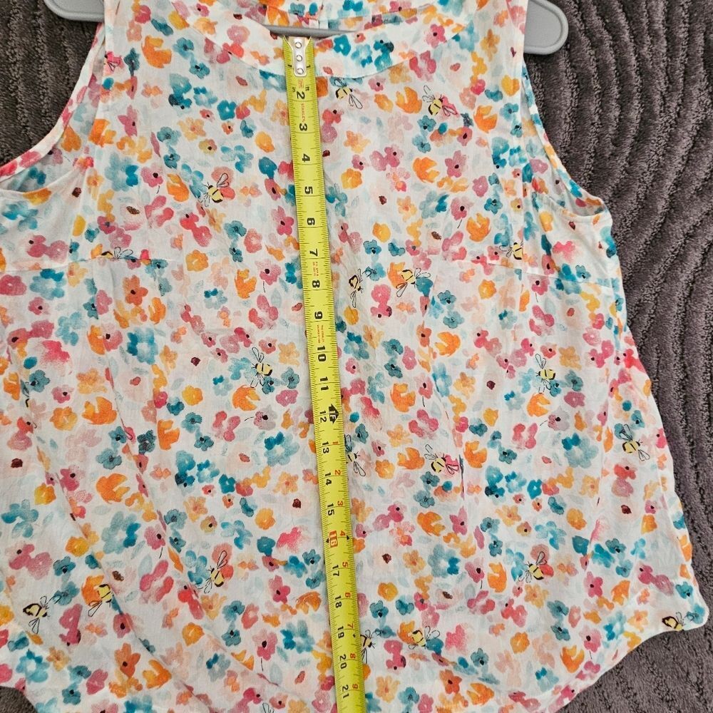 Talbot Women's size X light weight sleeveless shirt, floral with bees - Picture 11 of 15